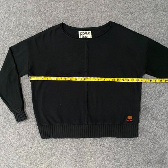 Peace Love World Oversized Ribbed Trim Terry Cloth Crewneck size M - Picture 7 of 11